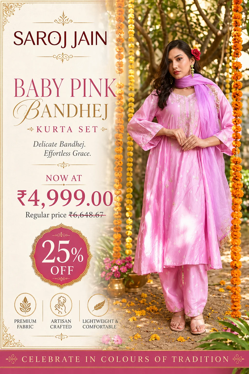 baby pink bhandej